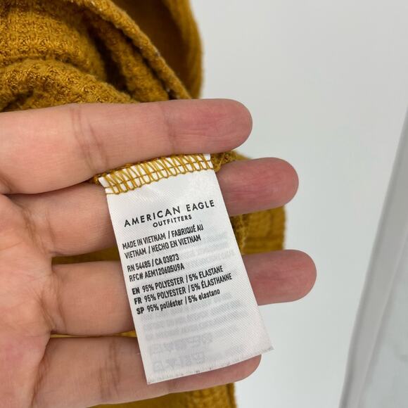 American Eagle Long Sleeve Waffle Knit Top Size Large - Picture 6 of 6